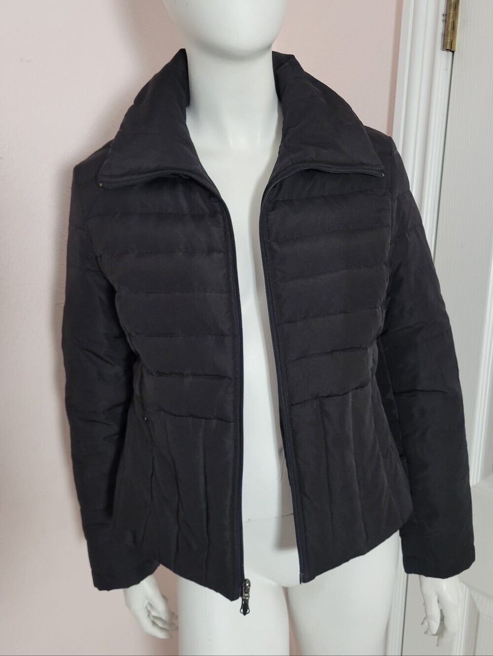 Kenneth Cole Reaction Women's L Black Down Blend Puffer Jacket Coat